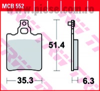 Set placute frana TRW MCB552 - Aprilia AF1 - MX - Pegaso - Red Rose - RS Extrema - Replica - RX - Tuareg 50-125 - Generic Trigger
